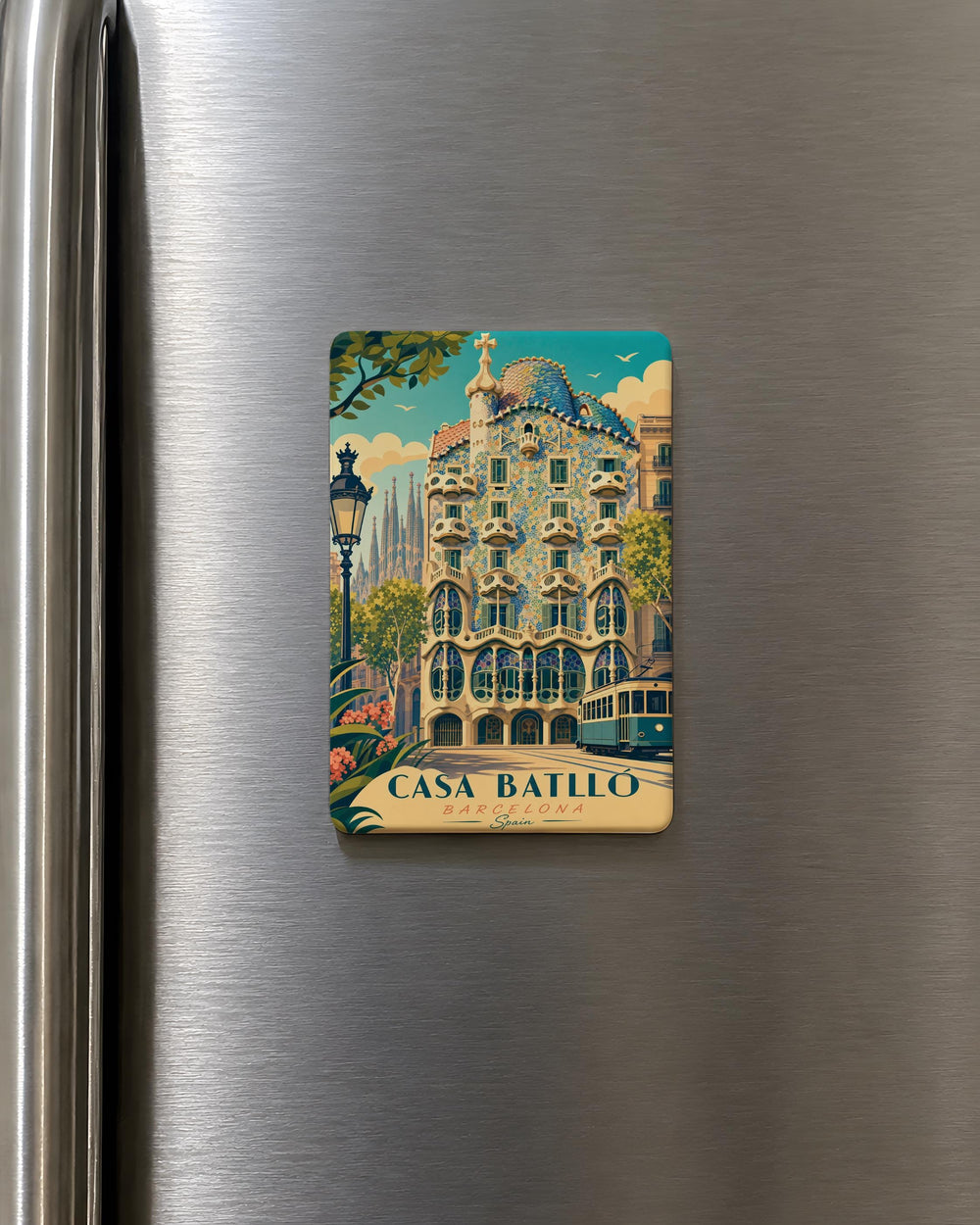 Casa Batlló Barcelona Fridge Magnet, Gaudí Architecture Souvenir Magnet, Spain Travel Landmark Kitchen Magnet