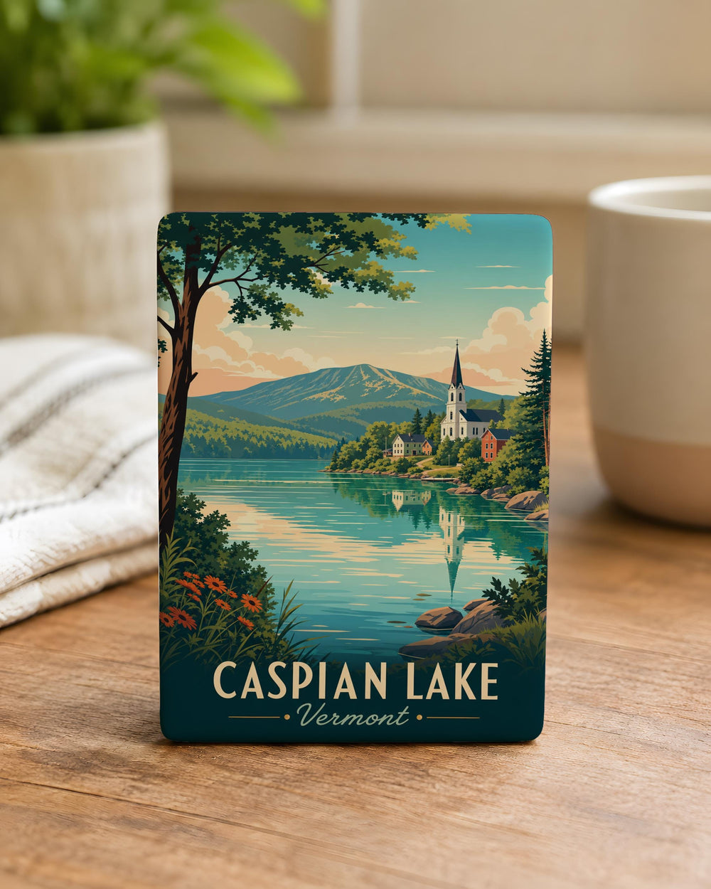 Caspian Lake Vermont Fridge Magnet, Vermont Lake Souvenir Magnet, Caspian Lake Travel Gift, Vermont Vacation Keepsake Magnet