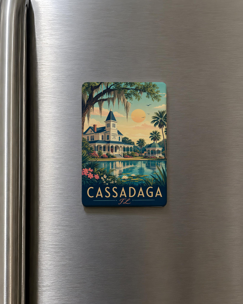 Cassadaga Florida Fridge Magnet, Cassadaga FL Souvenir Magnet, Florida Travel Gift, Small Town Keepsake Magnet