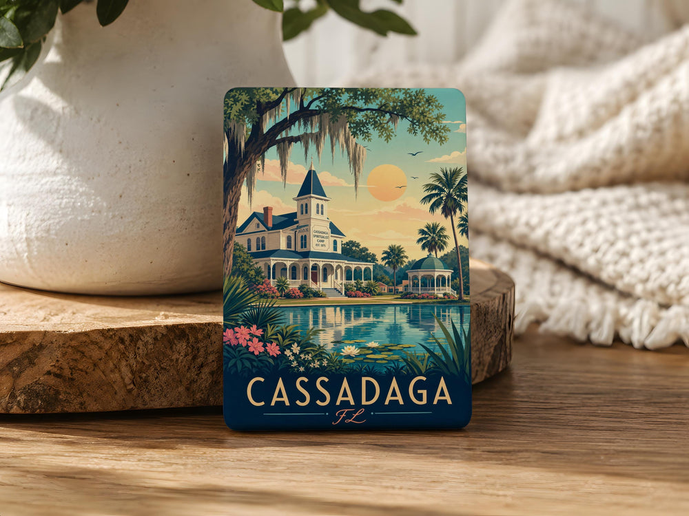 Cassadaga Florida Fridge Magnet, Cassadaga FL Souvenir Magnet, Florida Travel Gift, Small Town Keepsake Magnet