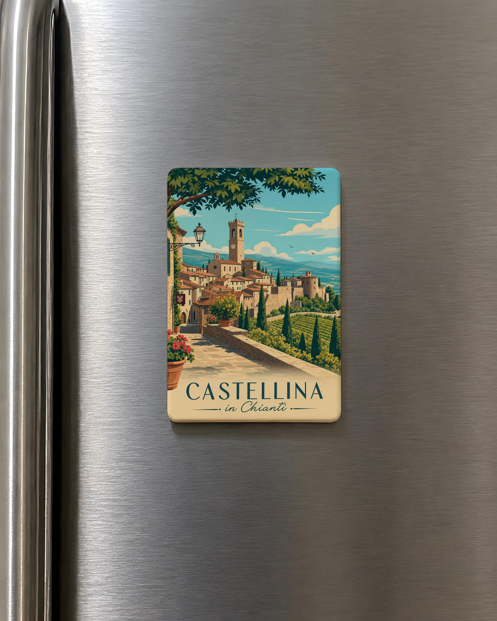 Castellina in Chianti Fridge Magnet, Tuscany Italy Travel Souvenir, Chianti Village Landmark Keepsake Magnet