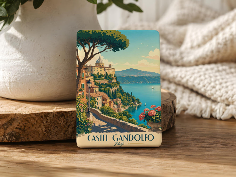 Castel Gandolfo Italy Fridge Magnet, Lake Albano Papal Palace Souvenir Magnet, Travel Gift, Rome Day Trip Keepsake