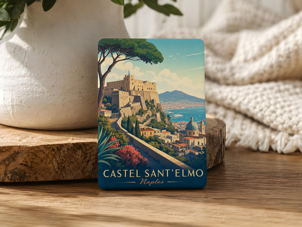 Castel Sant’Elmo Naples Fridge Magnet, Italy Travel Souvenir, Naples Landmark Keepsake, Castle View Magnet, Napoli Gift