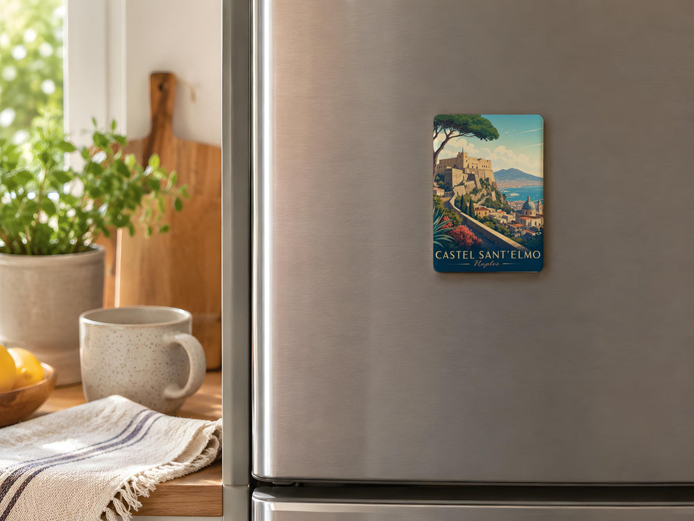 Castel Sant’Elmo Naples Fridge Magnet, Italy Travel Souvenir, Naples Landmark Keepsake, Castle View Magnet, Napoli Gift