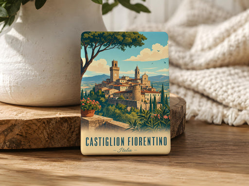 Castiglion Fiorentino Italy Fridge Magnet, Tuscany Travel Souvenir Magnet, Italian Town Landmark Keepsake Magnet