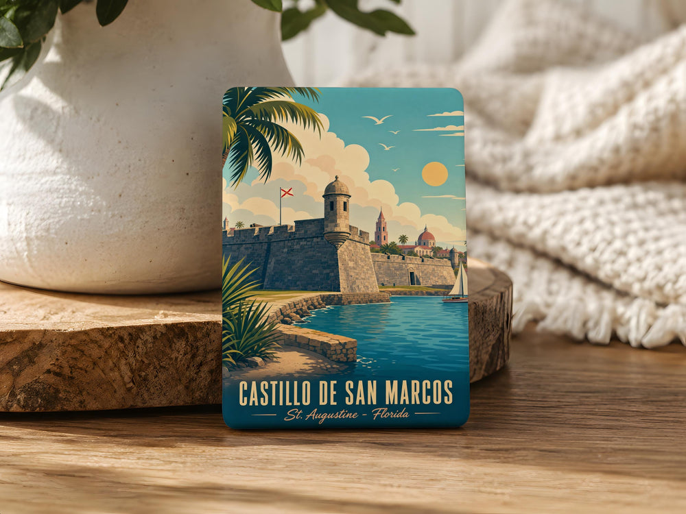 Castillo de San Marcos Fridge Magnet, St. Augustine Florida Fort Souvenir Magnet, Historic Landmark Travel Keepsake Gift