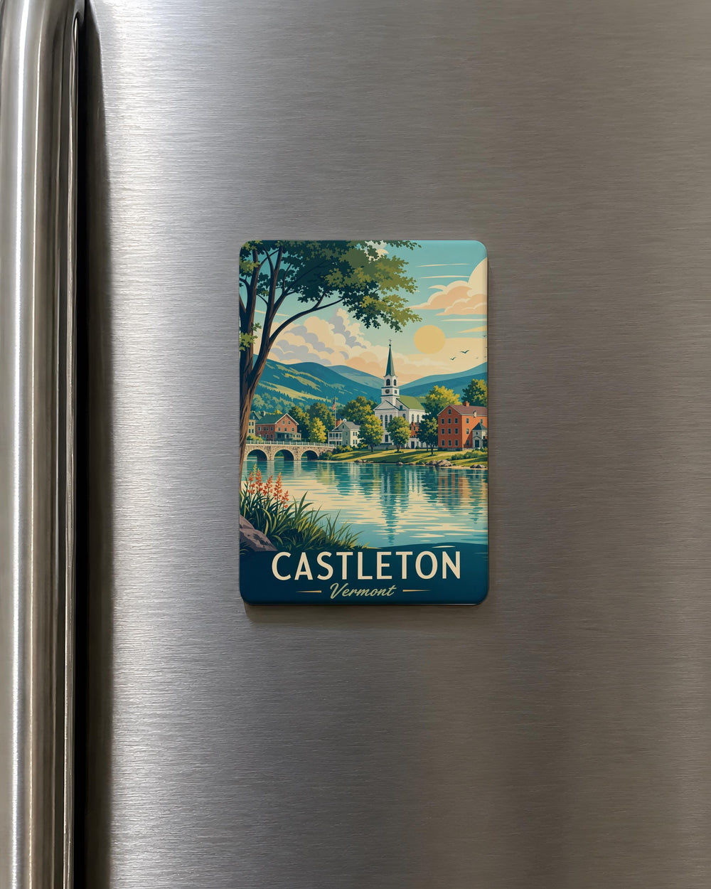 Castleton VT Fridge Magnet, Castleton Vermont Souvenir Magnet, Rutland County Travel Keepsake, New England Gift