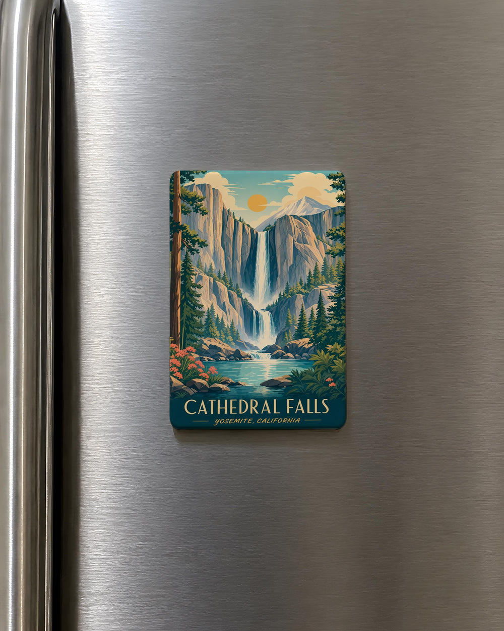 Cathedral Falls Fridge Magnet, Waterfall Landmark Souvenir Magnet, West Virginia Nature Travel Gift, Scenic Falls Refrigerator Magnet