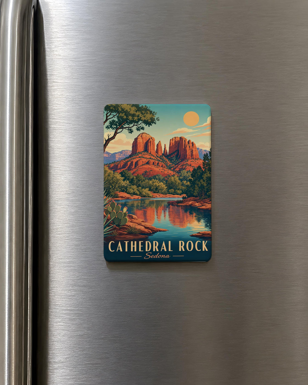 Cathedral Rock Sedona Arizona Fridge Magnet, Red Rock Landmark Souvenir Magnet, Desert Southwest Travel Gift