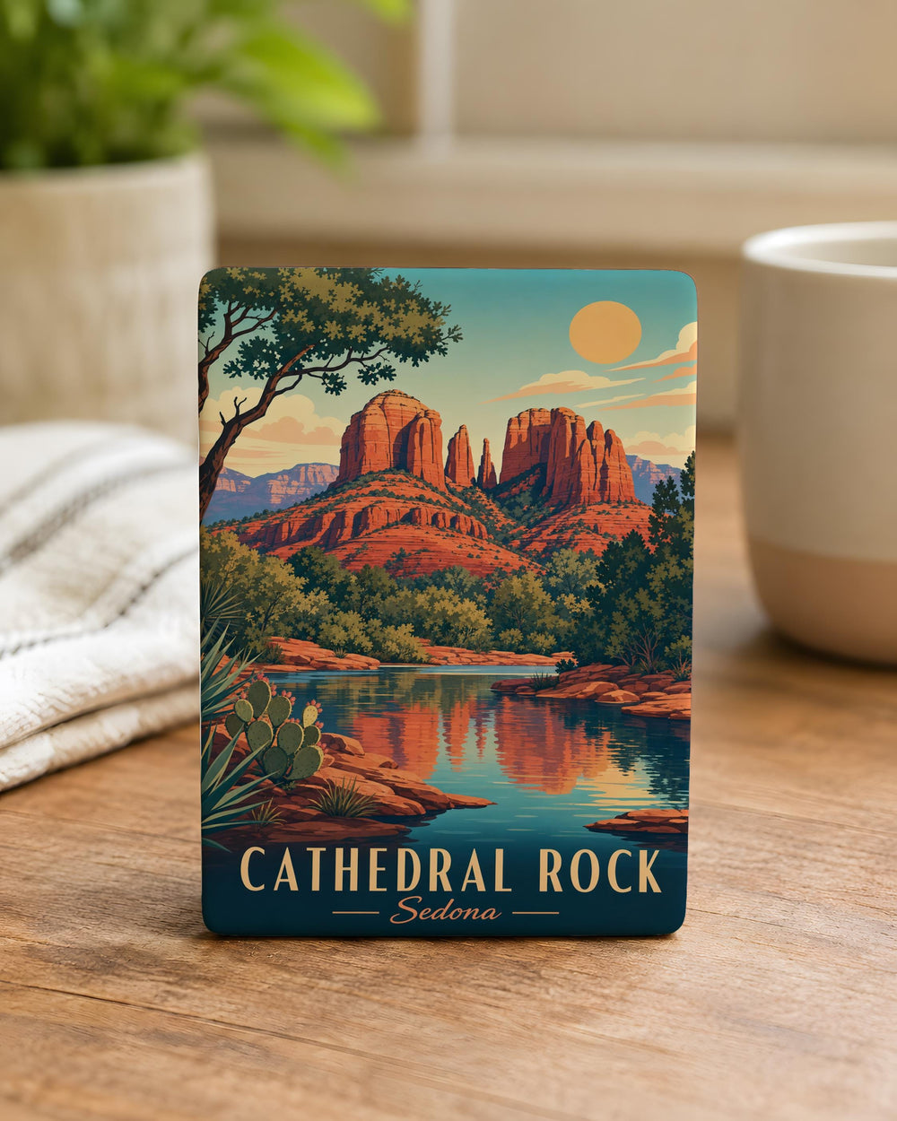 Cathedral Rock Sedona Arizona Fridge Magnet, Red Rock Landmark Souvenir Magnet, Desert Southwest Travel Gift
