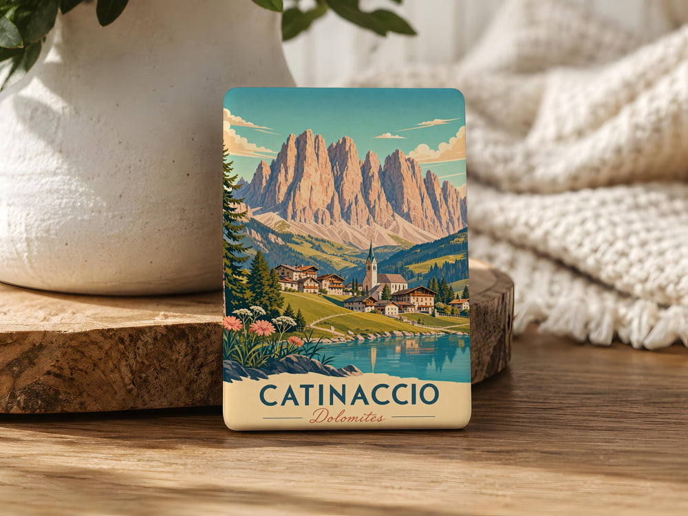 Catinaccio Dolomites Fridge Magnet, Italian Alps Mountain Landscape Souvenir Magnet, Hiking Travel Gift, Nature Lover Decor