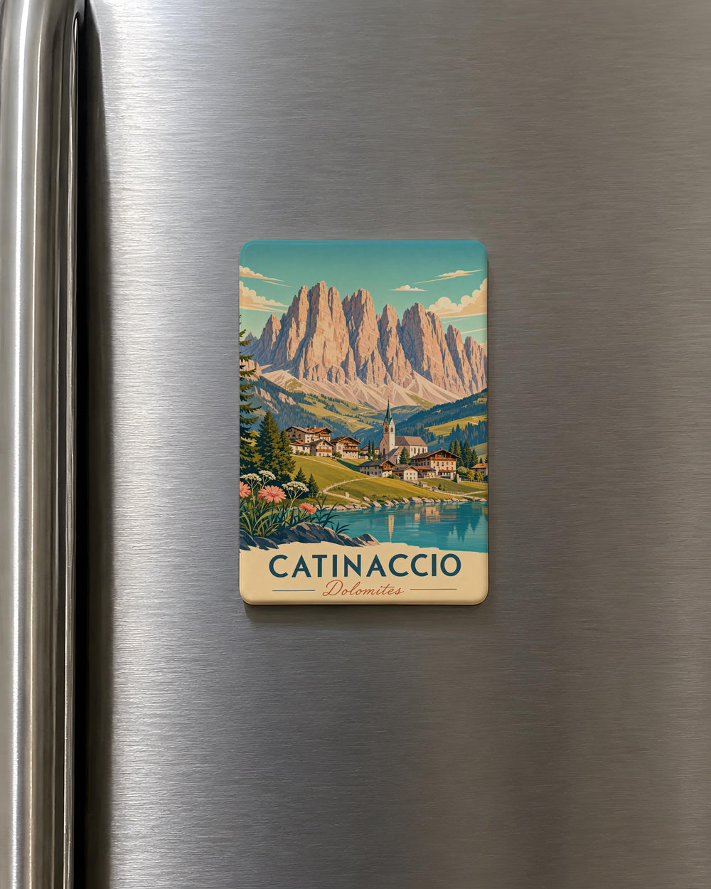 Catinaccio Dolomites Fridge Magnet, Italian Alps Mountain Landscape Souvenir Magnet, Hiking Travel Gift, Nature Lover Decor