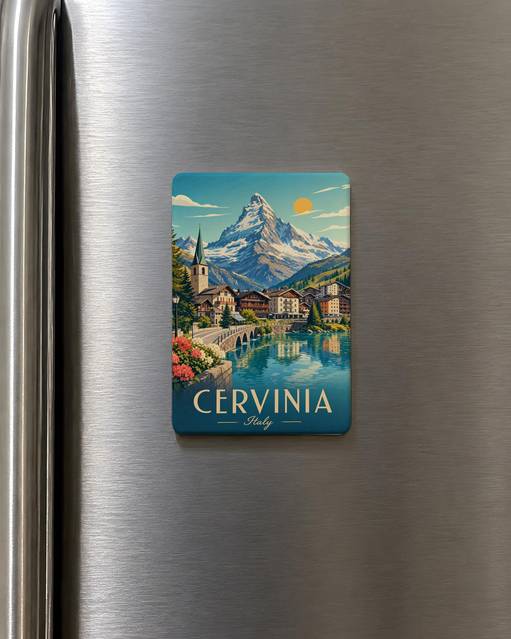 Cervinia Italy Fridge Magnet, Breuil-Cervinia Travel Souvenir, Matterhorn Mountain Resort Keepsake Magnet