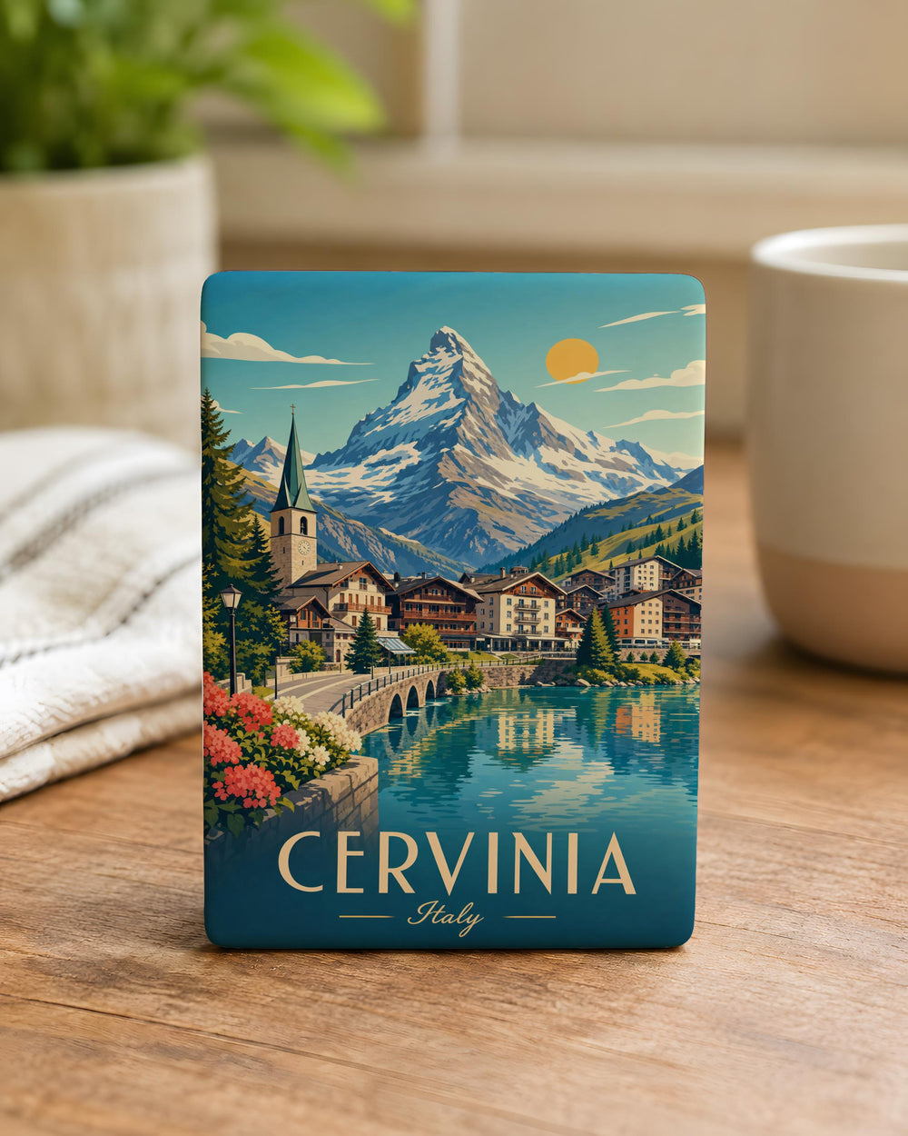 Cervinia Italy Fridge Magnet, Breuil-Cervinia Travel Souvenir, Matterhorn Mountain Resort Keepsake Magnet