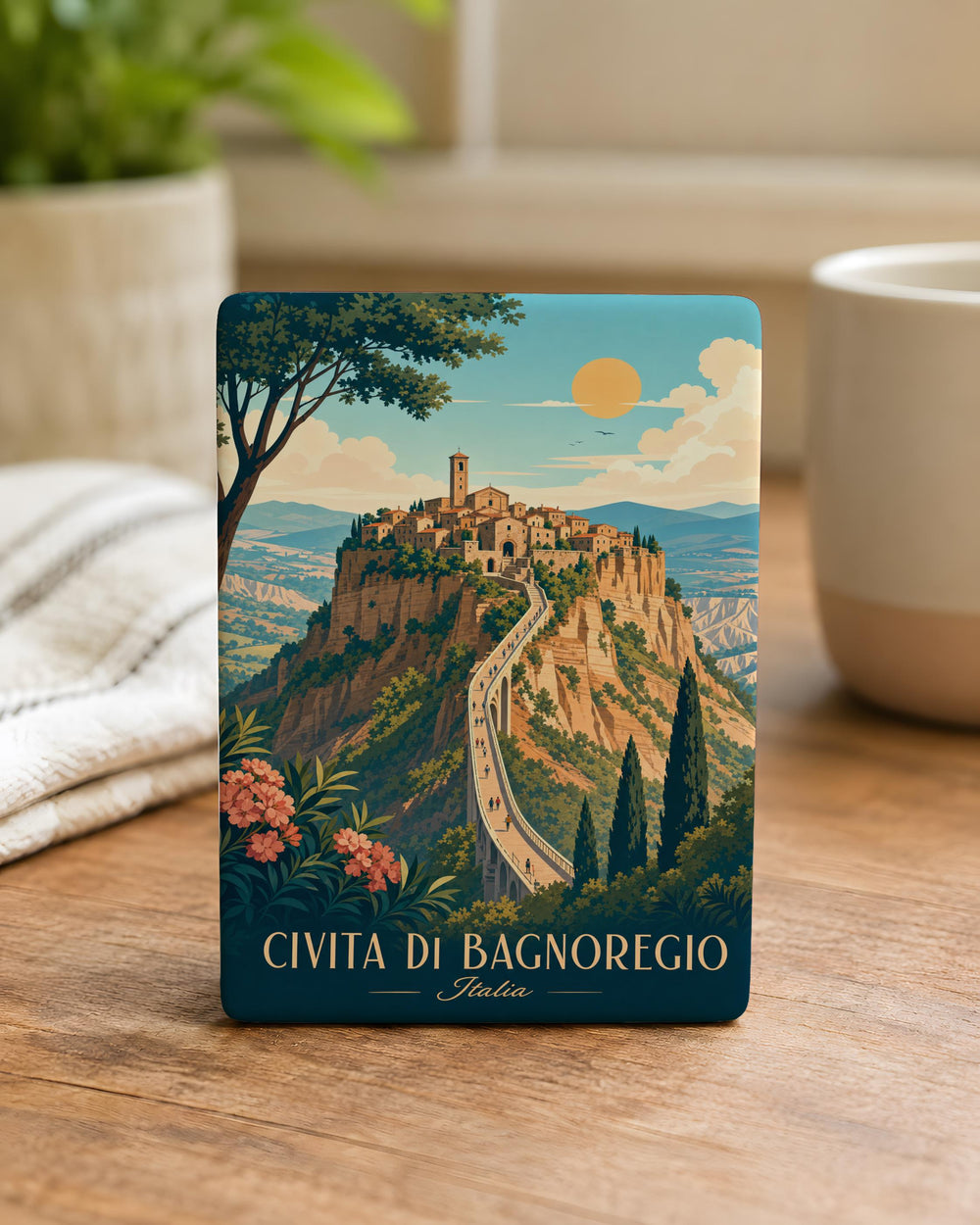 Civita di Bagnoregio Italy Fridge Magnet, Hilltop Village Landmark Souvenir Magnet, Italian Travel Gift Magnet