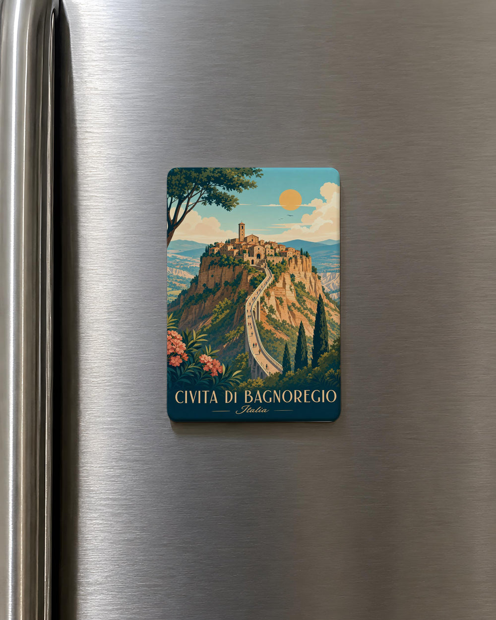 Civita di Bagnoregio Italy Fridge Magnet, Hilltop Village Landmark Souvenir Magnet, Italian Travel Gift Magnet