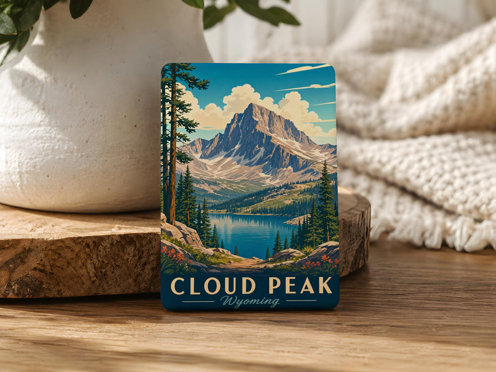 Cloud Peak Wyoming Fridge Magnet, Cloud Peak Mountain Souvenir Magnet, Bighorn Mountains Wyoming Travel Magnet, USA Landmark Magnet