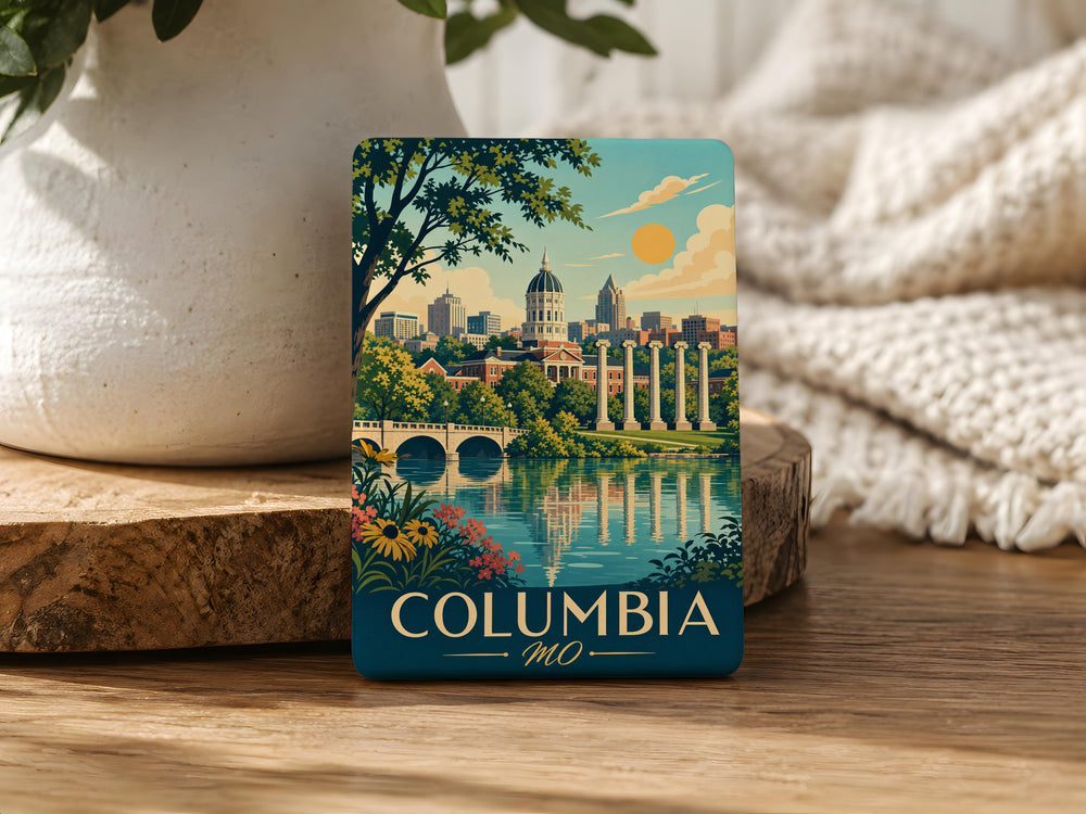 Columbia MO Fridge Magnet, Columbia Missouri Souvenir Magnet, University of Missouri Mizzou Gift, Missouri Travel Keepsake Magnet
