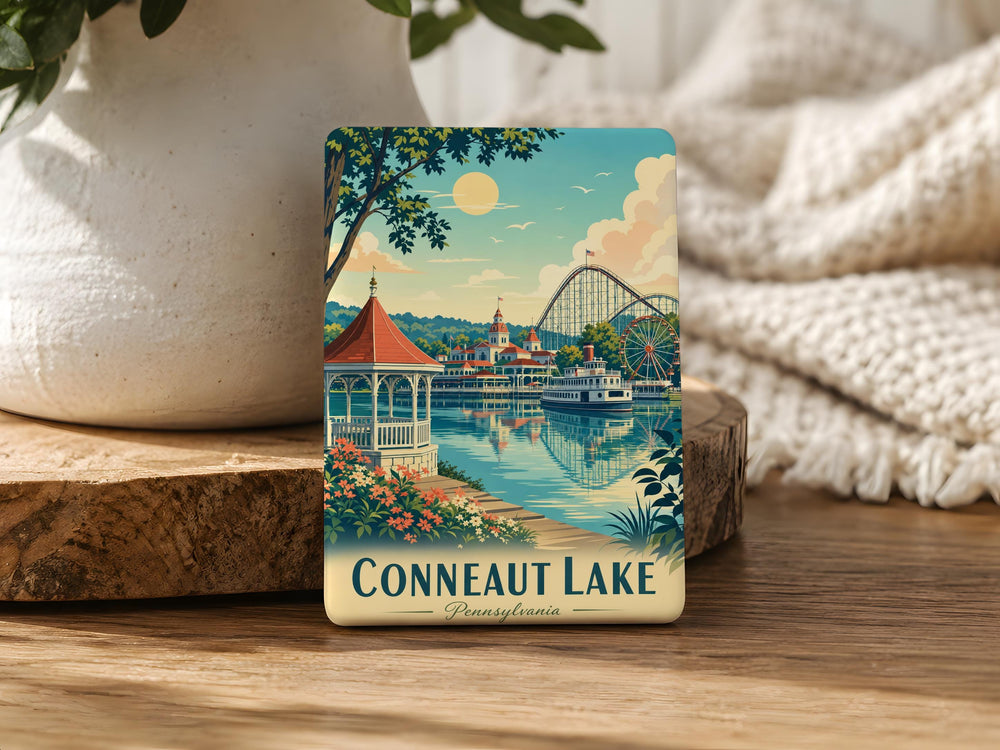 Conneaut Lake Fridge Magnet, Pennsylvania Lake Souvenir Magnet, Conneaut Lake Park Keepsake, Travel Gift Magnet