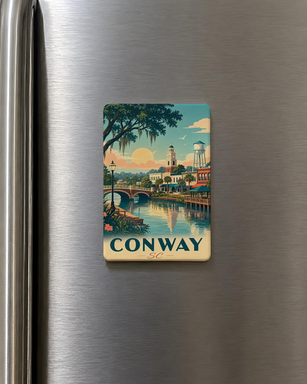 Conway SC Fridge Magnet, South Carolina Souvenir Magnet, Conway South Carolina Travel Gift, Coastal Carolina Keepsake Magnet