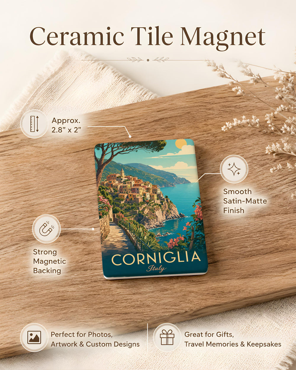 Corniglia Fridge Magnet, Corniglia Italy Souvenir Magnet, Cinque Terre Travel Magnet, Italian Coastal Village Magnet, Liguria Gift Magnet