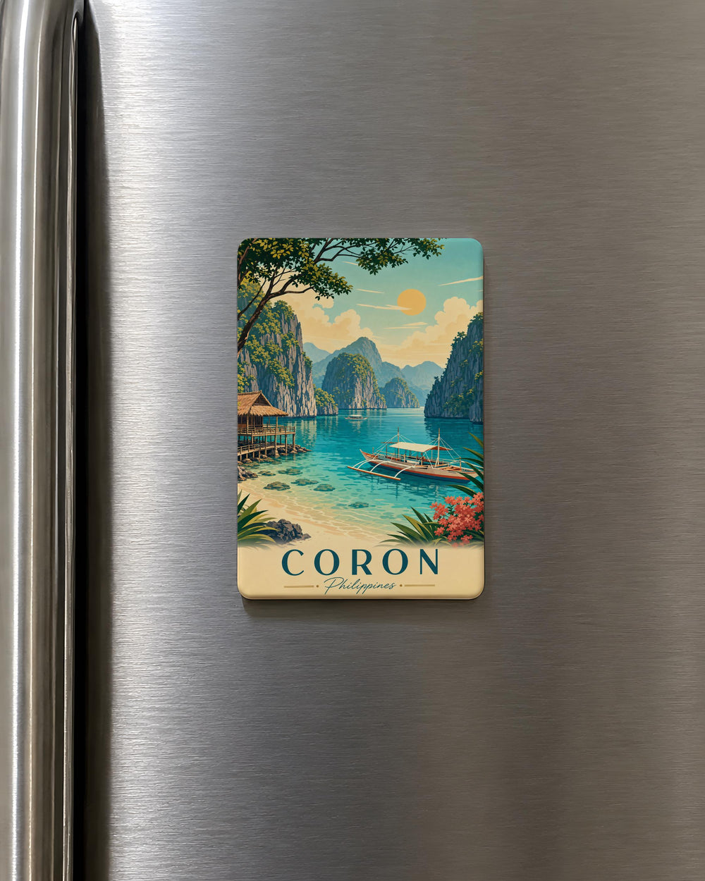 Coron Philippines Fridge Magnet, Palawan Travel Souvenir Magnet, Coron Island Landmark Keepsake, Philippines Vacation Gift Magnet