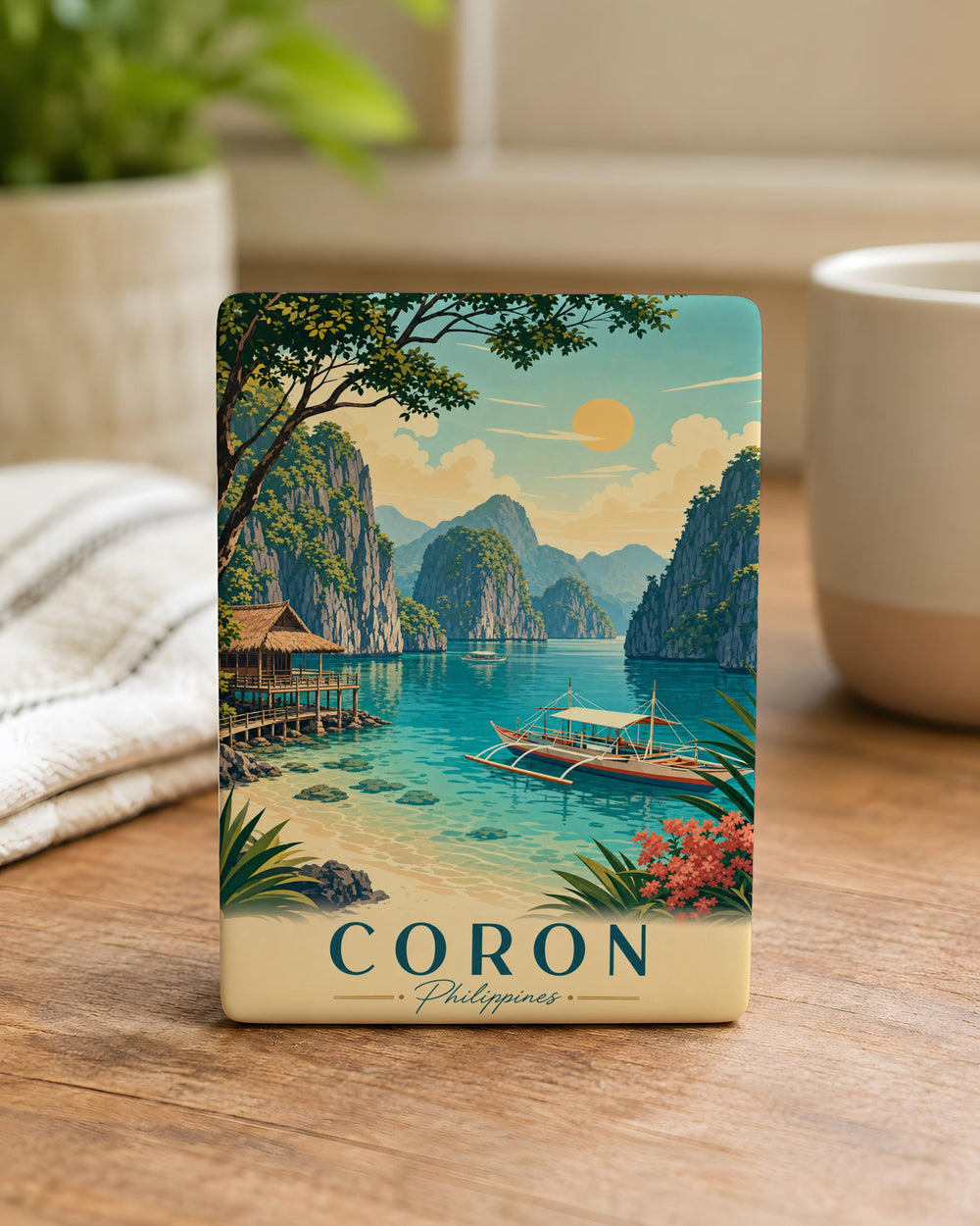Coron Philippines Fridge Magnet, Palawan Travel Souvenir Magnet, Coron Island Landmark Keepsake, Philippines Vacation Gift Magnet