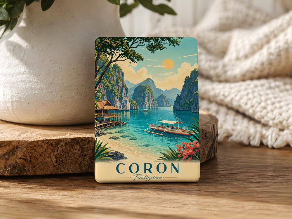 Coron Philippines Fridge Magnet, Palawan Travel Souvenir Magnet, Coron Island Landmark Keepsake, Philippines Vacation Gift Magnet
