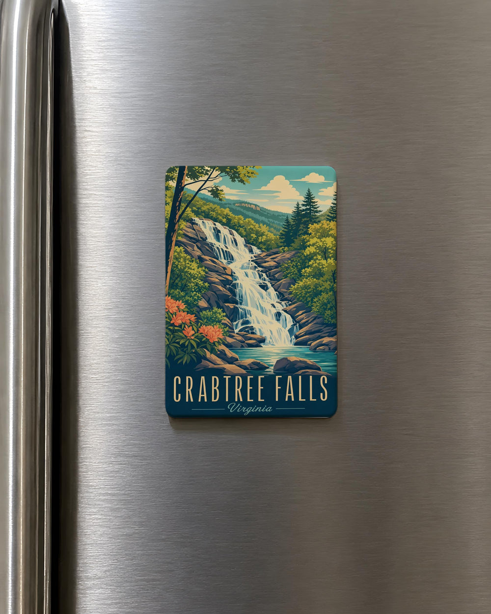 Crabtree Falls Virginia Fridge Magnet, Blue Ridge Mountains Waterfall Souvenir, Nelson County Travel Gift