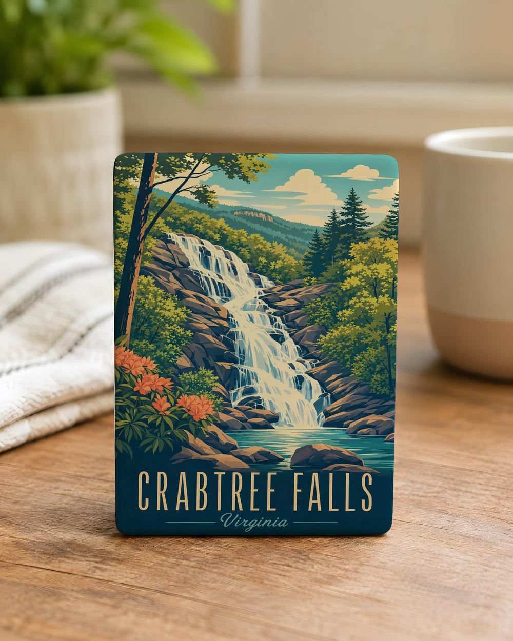 Crabtree Falls Virginia Fridge Magnet, Blue Ridge Mountains Waterfall Souvenir, Nelson County Travel Gift
