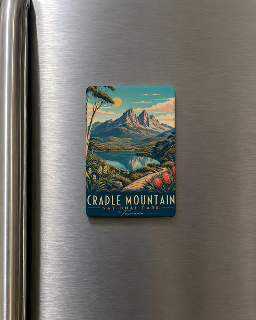 Cradle Mountain National Park Fridge Magnet, Tasmania Australia Travel Souvenir, Mountain Landscape Keepsake Magnet