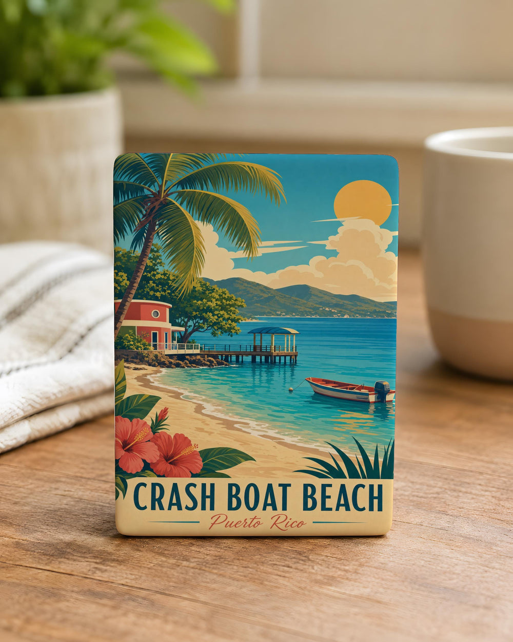 Crash Boat Beach Puerto Rico Fridge Magnet, Aguadilla PR Coastal Beach Souvenir Magnet, Caribbean Travel Keepsake Magnet