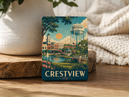 Crestview Florida Fridge Magnet, Crestview FL Souvenir Magnet, Okaloosa County Travel Keepsake, Florida Gift Magnet