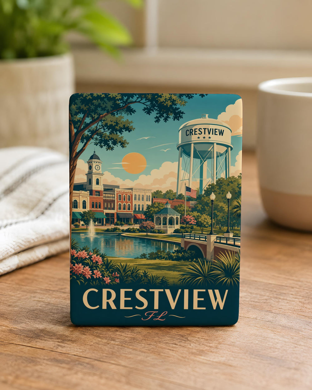 Crestview Florida Fridge Magnet, Crestview FL Souvenir Magnet, Okaloosa County Travel Keepsake, Florida Gift Magnet