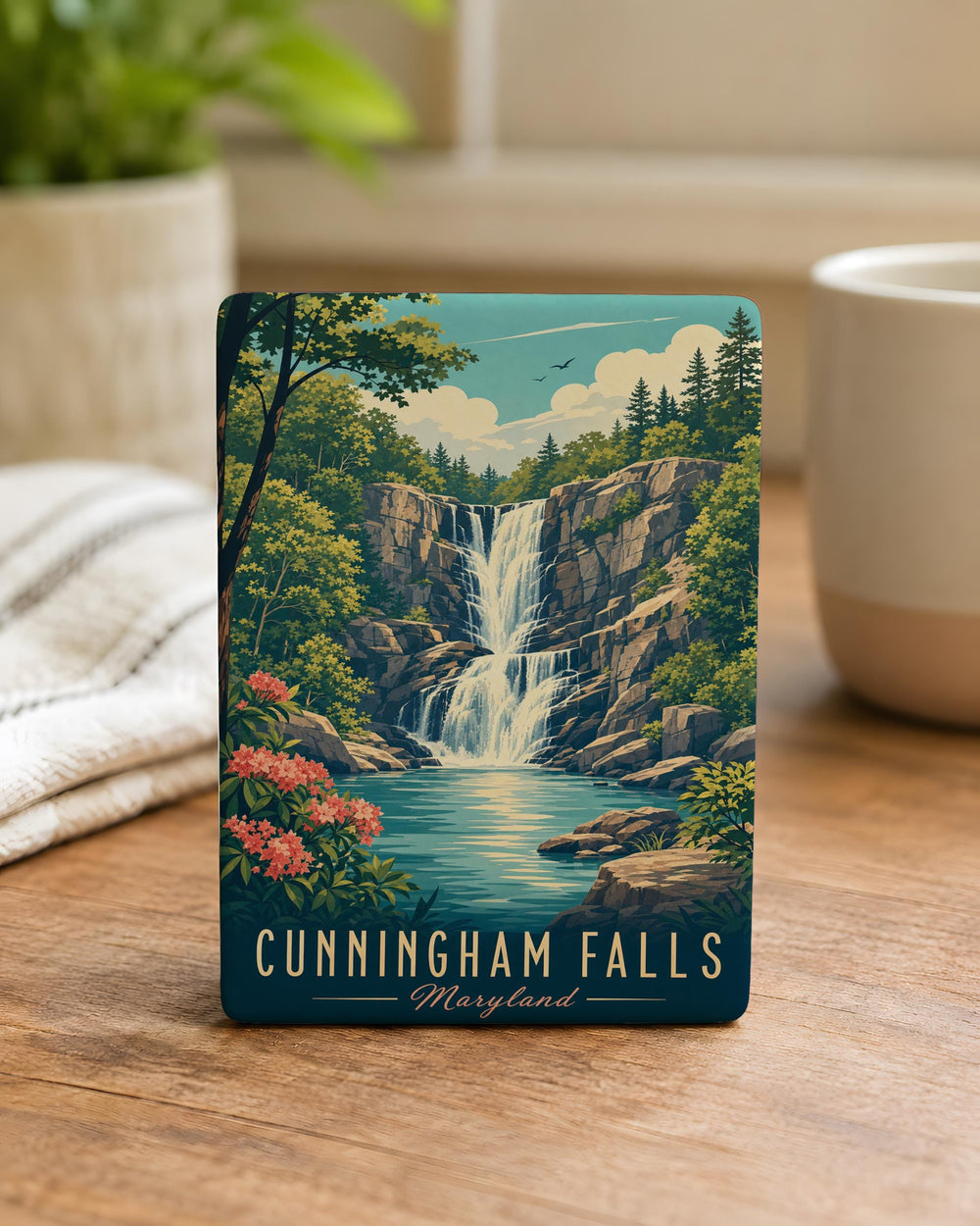 Cunningham Falls Maryland Fridge Magnet, Cunningham Falls State Park Souvenir, Waterfall Nature Travel Keepsake Magnet