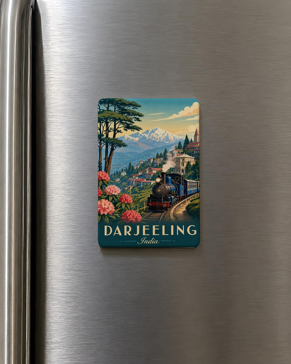 Darjeeling India Fridge Magnet, Himalayan Hill Station Souvenir, Tea Gardens Travel Keepsake Magnet