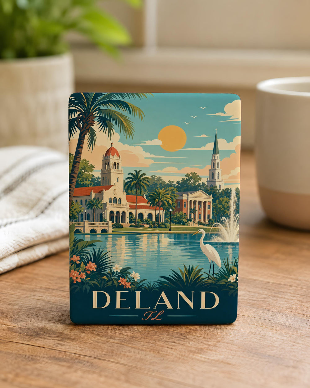 DeLand FL Fridge Magnet, DeLand Florida Souvenir Magnet, Volusia County Travel Keepsake, Downtown DeLand Gift Magnet