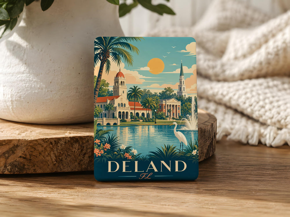 DeLand FL Fridge Magnet, DeLand Florida Souvenir Magnet, Volusia County Travel Keepsake, Downtown DeLand Gift Magnet