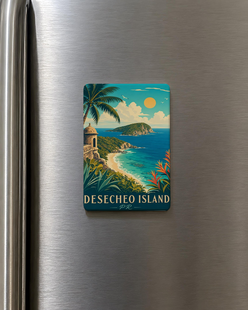 Desecheo Island Puerto Rico Fridge Magnet, Caribbean Island Souvenir, PR Island Landmark Travel Keepsake Gift