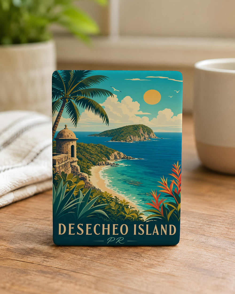 Desecheo Island Puerto Rico Fridge Magnet, Caribbean Island Souvenir, PR Island Landmark Travel Keepsake Gift