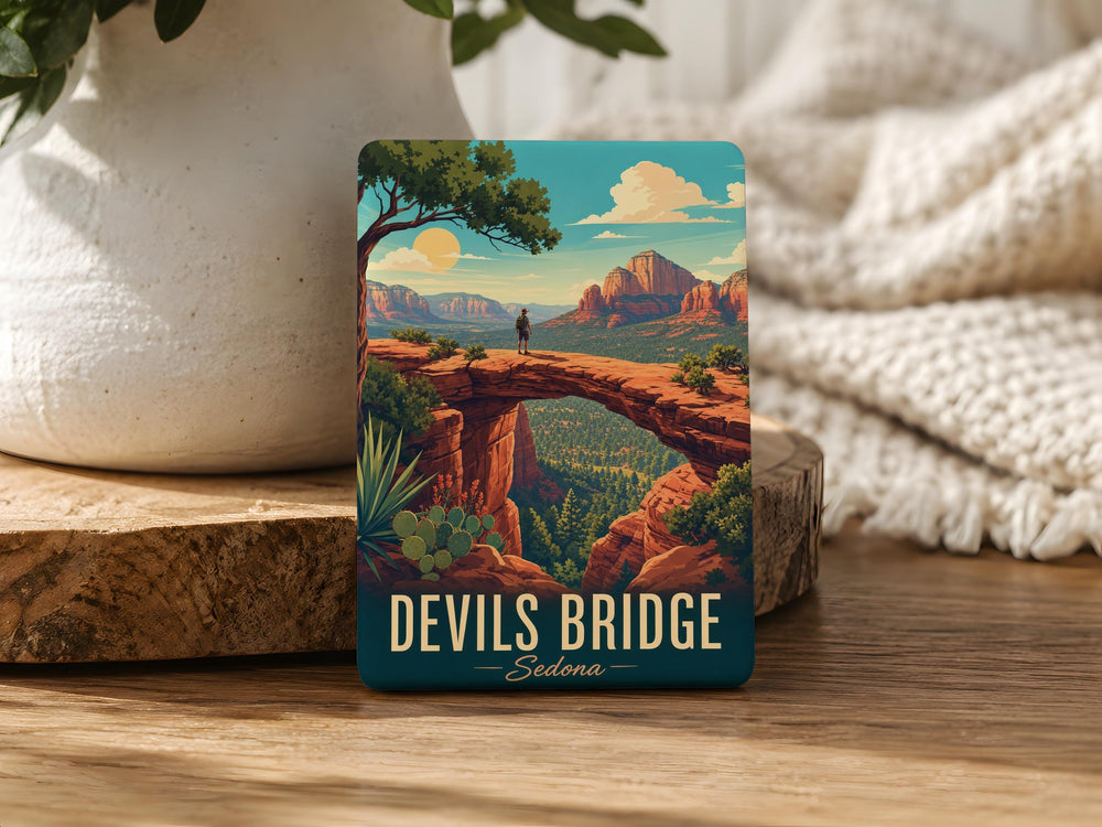 Devils Bridge Sedona Arizona Fridge Magnet, Red Rock Hiking Landmark Souvenir Magnet, Southwest Travel Keepsake Gift