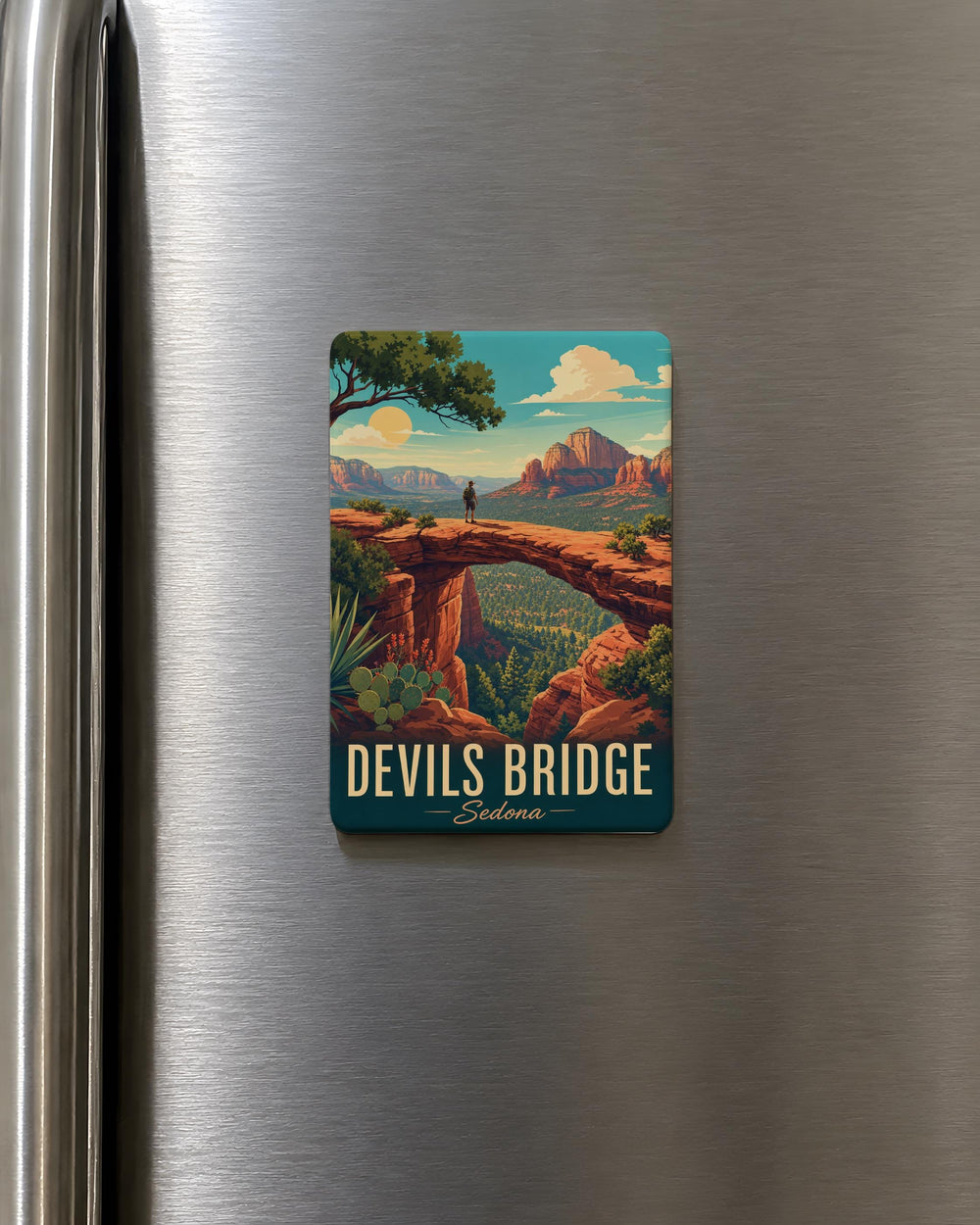 Devils Bridge Sedona Arizona Fridge Magnet, Red Rock Hiking Landmark Souvenir Magnet, Southwest Travel Keepsake Gift
