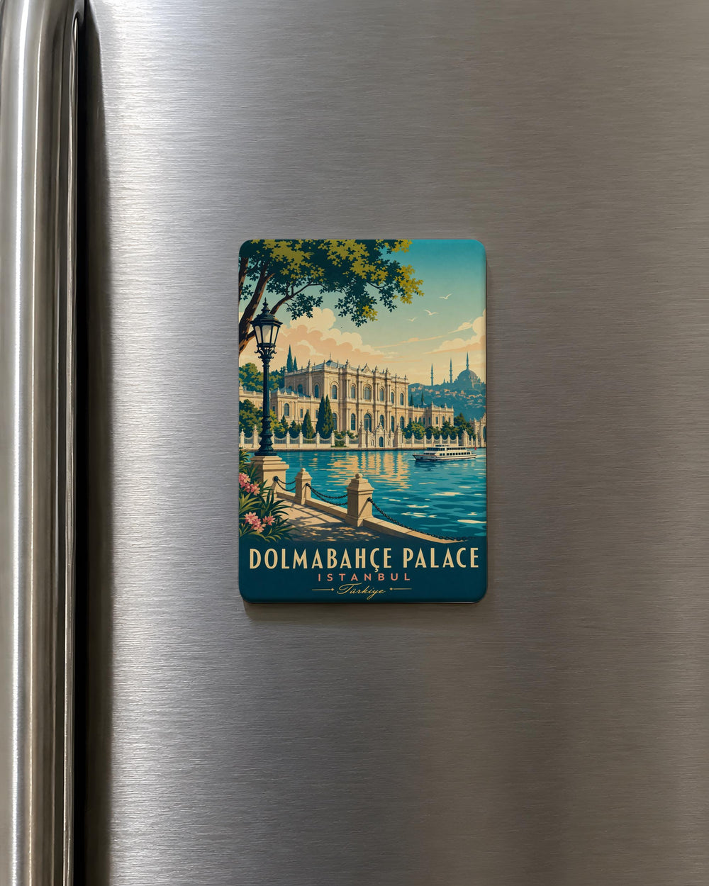 Dolmabahçe Palace Fridge Magnet, Istanbul Turkey Landmark Souvenir Magnet, Bosphorus Waterfront Palace Decor Magnet