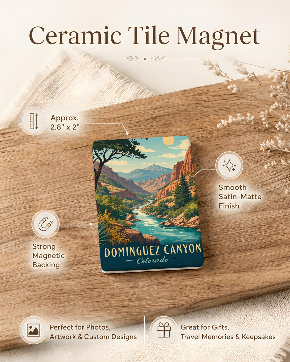 Dominguez Canyon Fridge Magnet, Colorado Canyon Landscape Souvenir Magnet, Outdoor Hiking Adventure Gift