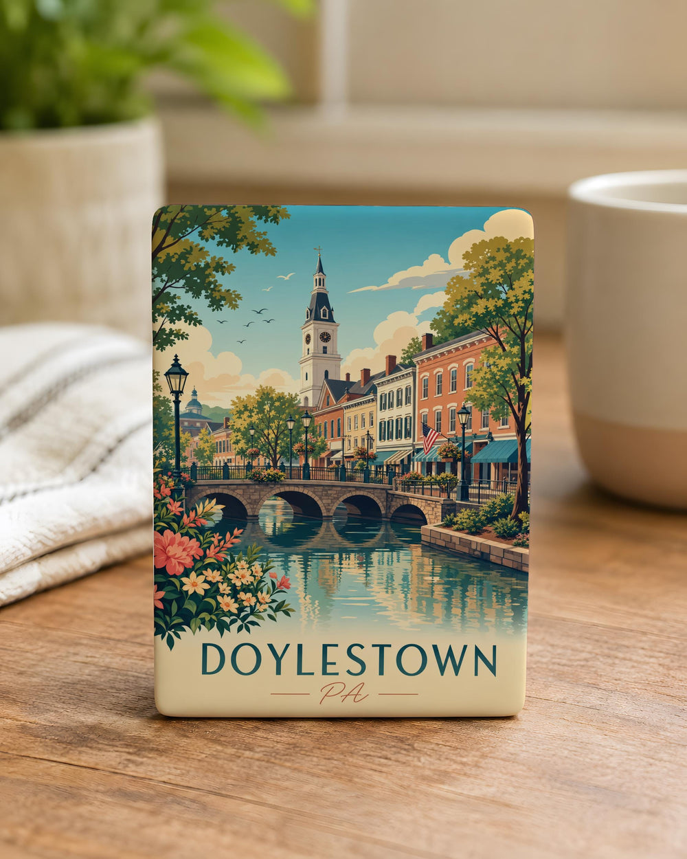 Doylestown PA Fridge Magnet, Doylestown Pennsylvania Souvenir Magnet, Bucks County Travel Gift, Hometown Keepsake Magnet