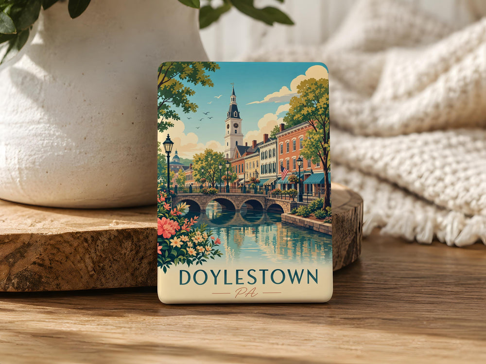 Doylestown PA Fridge Magnet, Doylestown Pennsylvania Souvenir Magnet, Bucks County Travel Gift, Hometown Keepsake Magnet