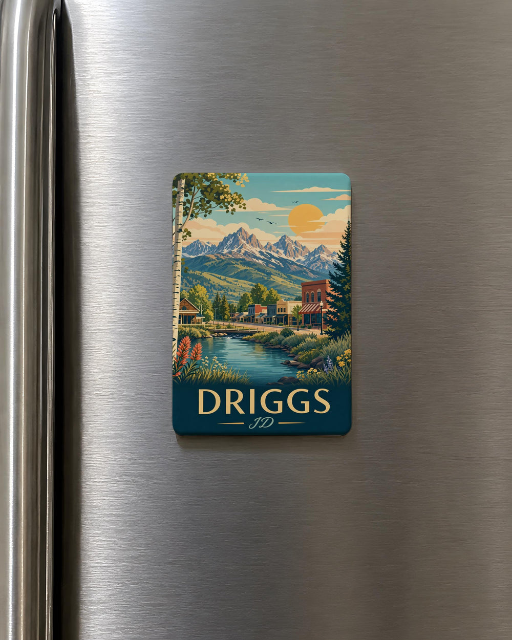 Driggs Idaho Fridge Magnet, Driggs ID Souvenir Magnet, Teton Valley Travel Gift, Idaho Vacation Keepsake Magnet
