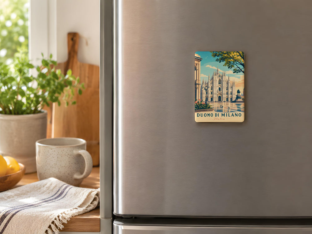 Duomo di Milano Fridge Magnet, Milan Cathedral Souvenir Magnet, Italy Landmark Travel Gift, Gothic Cathedral Magnet
