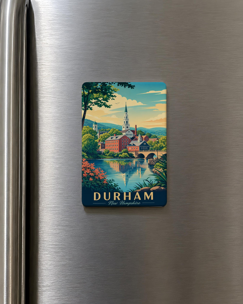 Durham NH Fridge Magnet, Durham New Hampshire Souvenir Magnet, NH Travel Keepsake, University of New Hampshire Gift, Durham Town Magnet