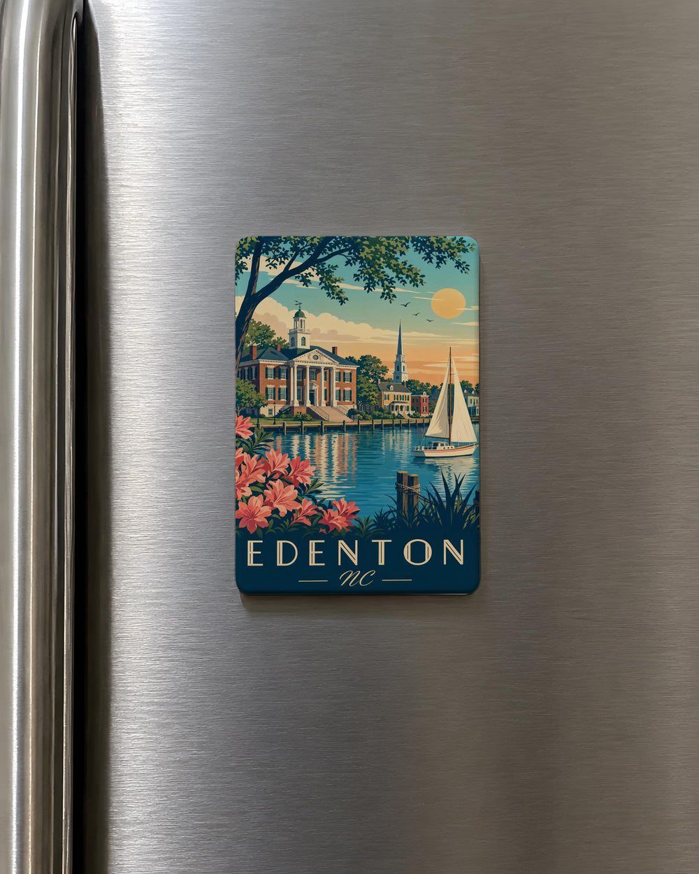 Edenton NC Fridge Magnet, Edenton North Carolina Souvenir Magnet, Historic Waterfront Town Travel Keepsake Magnet